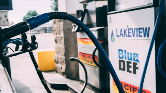 Diesel fuel pump at a Lakeview Fuel Station.