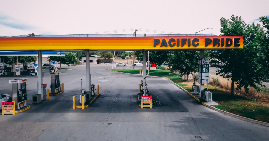Lakeview Petroleum fuel truck at a Pacific Pride station, part of the cardlock program that helps fleets cut the cost of fuel fraud.